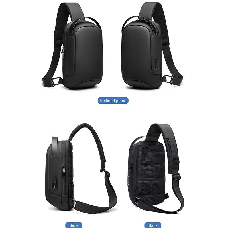 الرجال متعددة الوظائف USB حقيبة كتف السفر مقاوم للماء أكسفورد الرافعة حقيبة صدر للرجال رسول Crossbody حزمة للذكور النساء الإناث