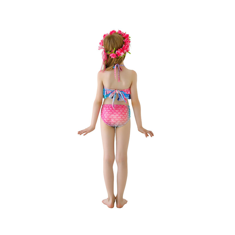 Costume de sirène Cosplay pour filles, avec queue de sirène et Monofin, Bikini pour enfants, cadeau d'anniversaire