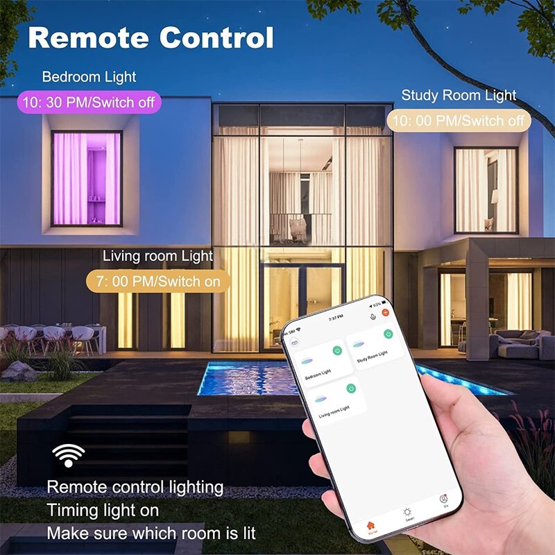 Sonmeen 36 wi fi inteligente moderno conduziu a luz da lâmpada do teto rgb + pode ser escurecido app música bluetooth casa luz com controle remoto