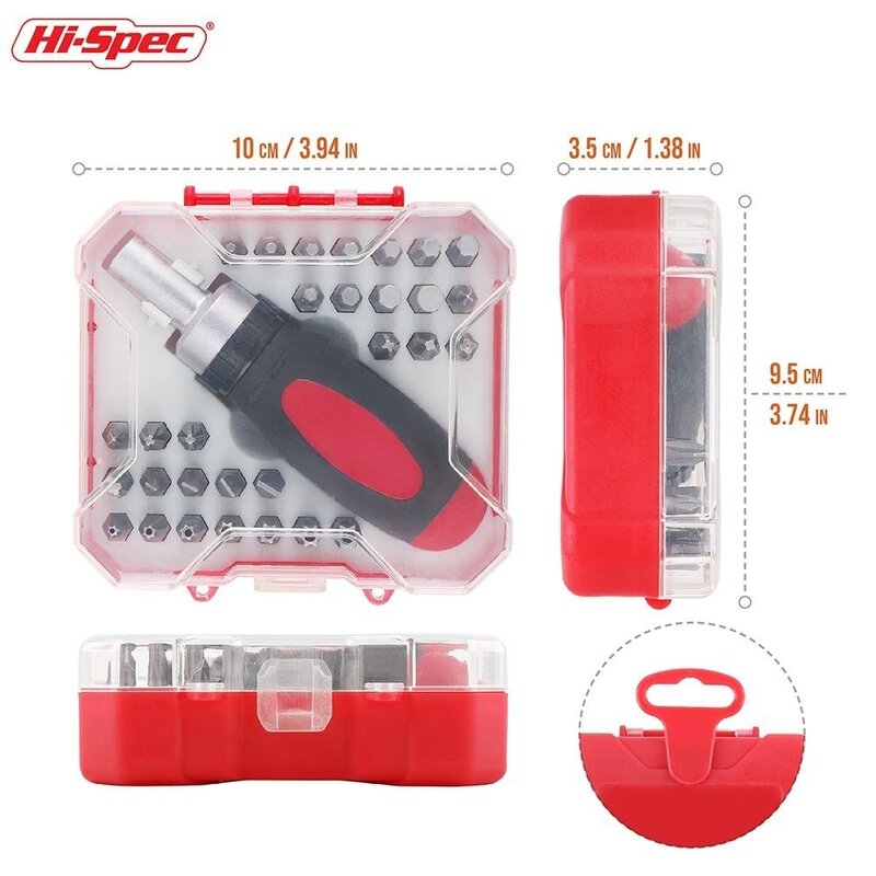 Hi-spec 31pc chave de fenda bit catraca titular adaptador ferramenta phillips sl hex torx especial chave de fenda brocas em caso plástico