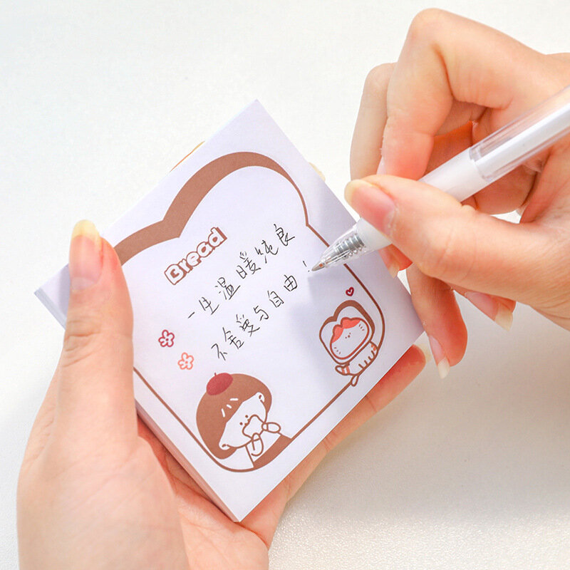 Daily Girl Sticky Notes Cute Learning Stationery Message Memo Pads Student Cartoon N Times Stickers Ins Daily Simple Label Paper