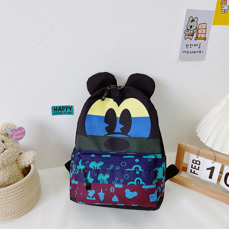 Disney novo conjunto mickey mochila das crianças dos desenhos animados bonito menino menina mochila grande capacidade moda tendência das crianças