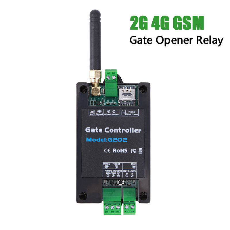 2G 4G 무선 도어 액세스 원격 제어 스위치, GSM 게이트 오프너 릴레이 스위치