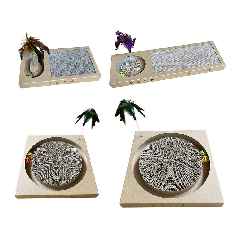 Cat Scratching Board Grinding Claws Relieve Boredom Corrugated Paper Cat Scratcher Cardboard with Turntable for Kitten