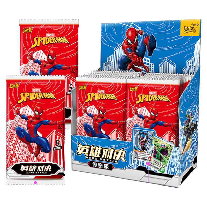 Marvel Avengers Hero Card Box Creation Board Game Spider Man Hero Battle Card CR Collection Flash Card Toys Gifst for Kids