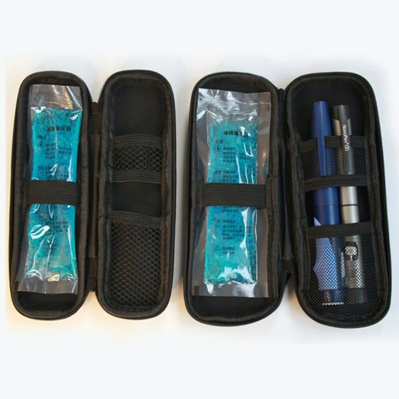 PU อินซูลินกระเป๋าเย็นพร้อมเจลกันน้ำแบบพกพากระเป๋าเบาหวาน pill Protector Travel Case ฉนวนความร้อน medilla Cooler