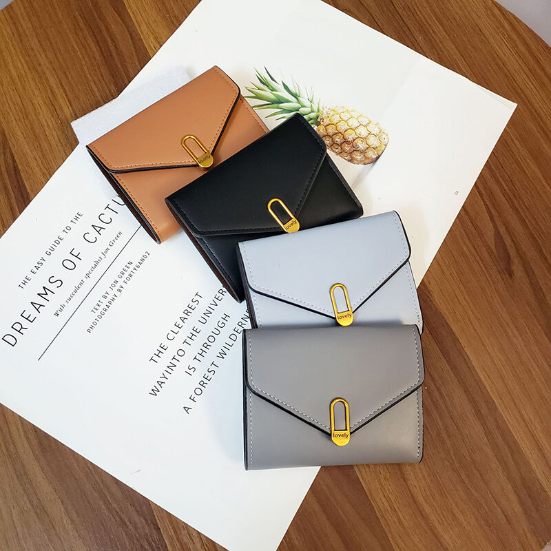 2022 moda damska portfele torebka luksusowe krótkie tri-fold mały portfel dla pań dziewczyna kieszonkowy pojemnik na pieniądze karty portmonetka w kształcie portfela