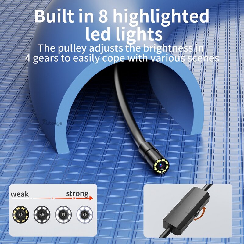 Kamera endoskopowa 8MM dla iPhone APPLE błyskawica samochody endoskopowa IP68 wodoodporna 8 LEDs boroskop inspekcja iPhone14 iPad iOS