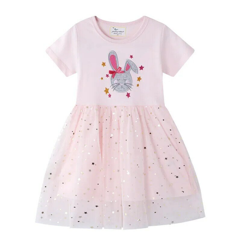 Girls Clothes 2022 New Summer Princess Dresses Short Sleeve Kids Dress BunnyParty Baby Dresses for Children Clothing 3-8Y