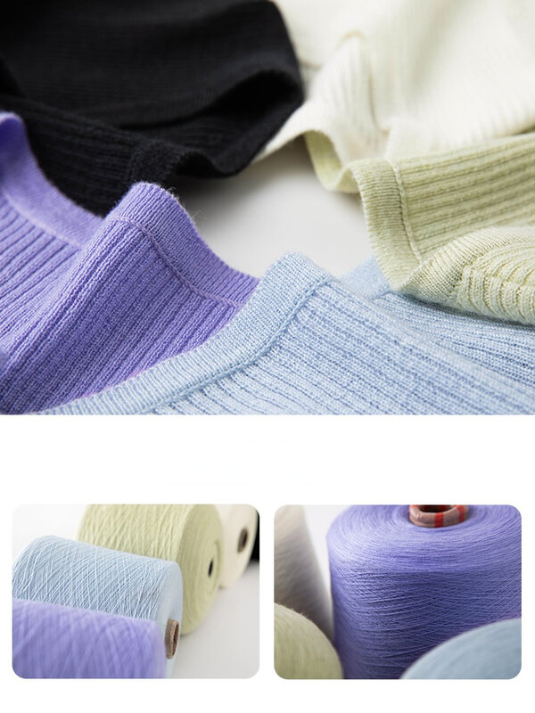 FSLE Sweter Rajut Musim Semi Ramping Multiwarna Atasan Pullover Hitam Kasual Lengan Panjang Wanita Sweter Putih Kancing Seksi