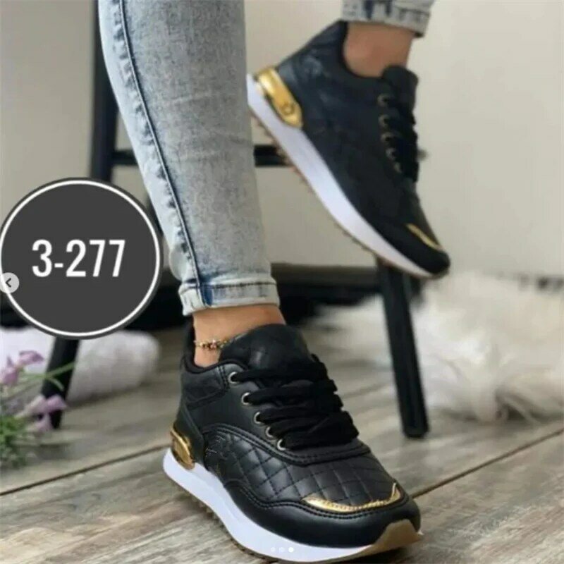 Esportes de luxo sapatos vulcanizados respirável rendas até malha tecida lona sapatos 2023 popular casual caminhada tênis mulher plana
