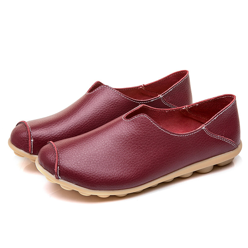 Nowe oryginalne skórzane obuwie jednolity kolor kobiet platformy buty na zewnątrz wygodne matka obuwie strona antypoślizgowa moda