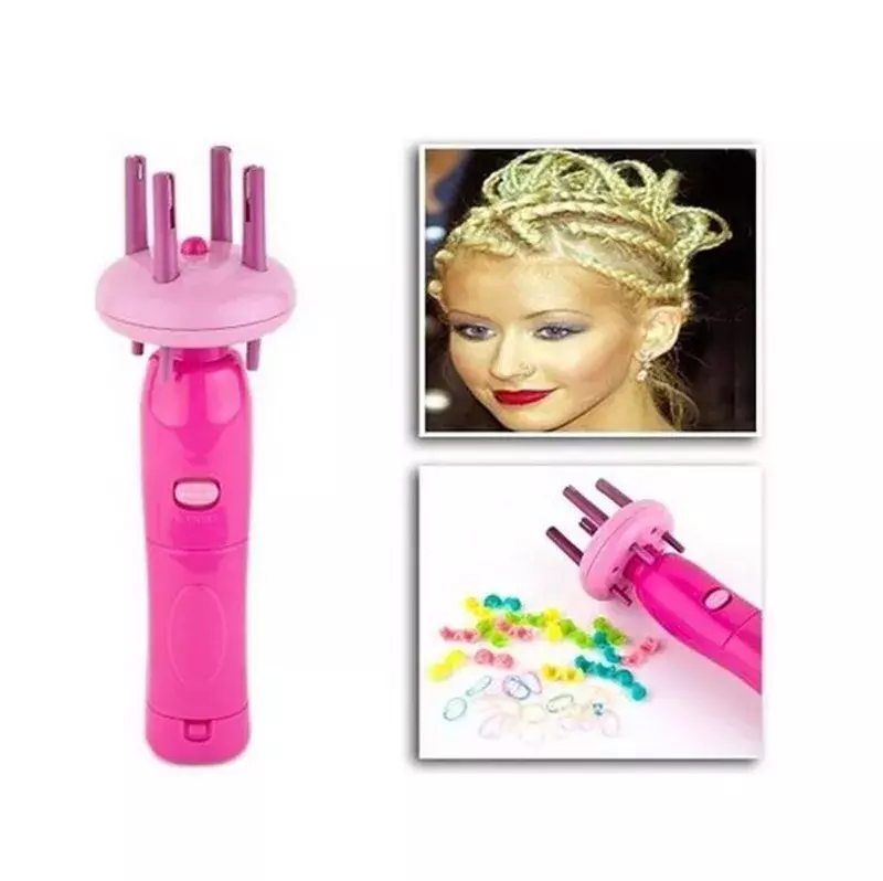 Feminino portátil elétrico automático diy ferramenta de penteado trança máquina tecer cabelo rolo twist trança dispositivo kit
