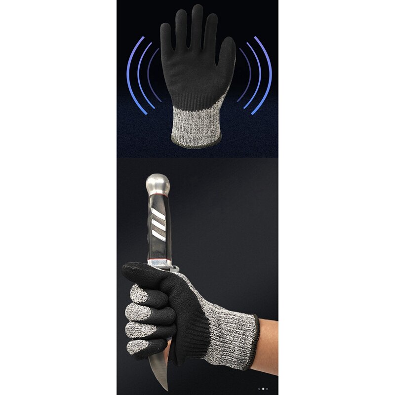 Gants en Nitrile résistants aux coupures, gants de travail de sécurité pour hommes et femmes, résistants à l'usure, confortables et respirants