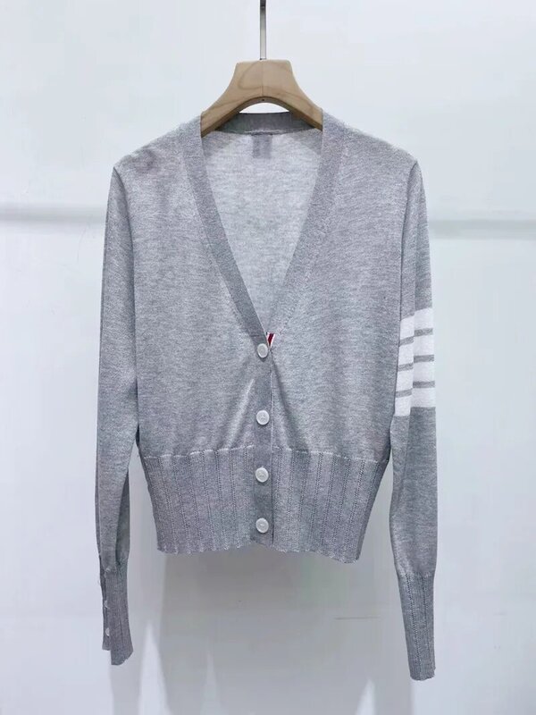 High Quality TB Korean Summer Cardigan Thin Sunscreen Shirt Female Sweater Long Sleeve Short Air Conditioning Shirt TB Coat Top