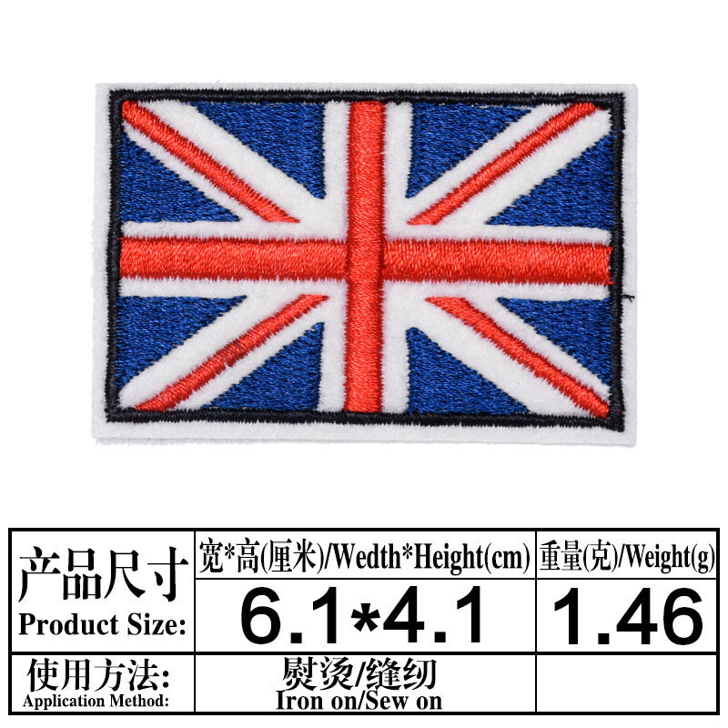 National flag Logo Series For Clothes DIY Ironing on Embroidered Patches For Hat Jeans Sticker Sew-on Patch Applique Badge