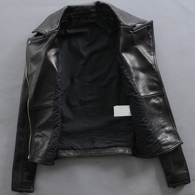 Женская кожаная куртка с байкерскими брюками, короткая байкерская куртка из натуральной белой кожи, 100%