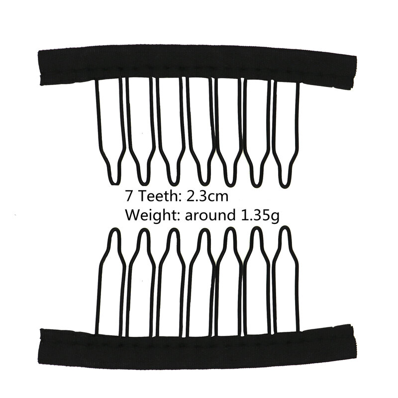 Klip Wig renda gigi baja poliester sisir Wig kain tahan lama untuk hiasan rambut topi Wig alat aksesori 10 buah/lot