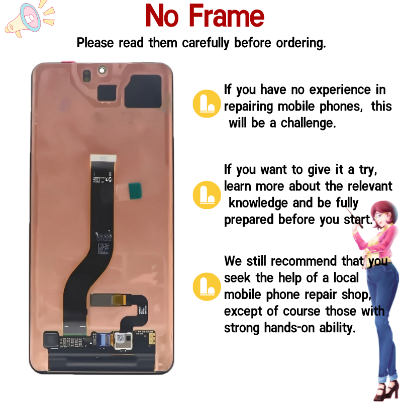 Original AMOLED Digitizer For Samsung Galaxy S20 Plus LCD Touch Screen Digitizer S20+ G985 G985F Display With Spots With Frame