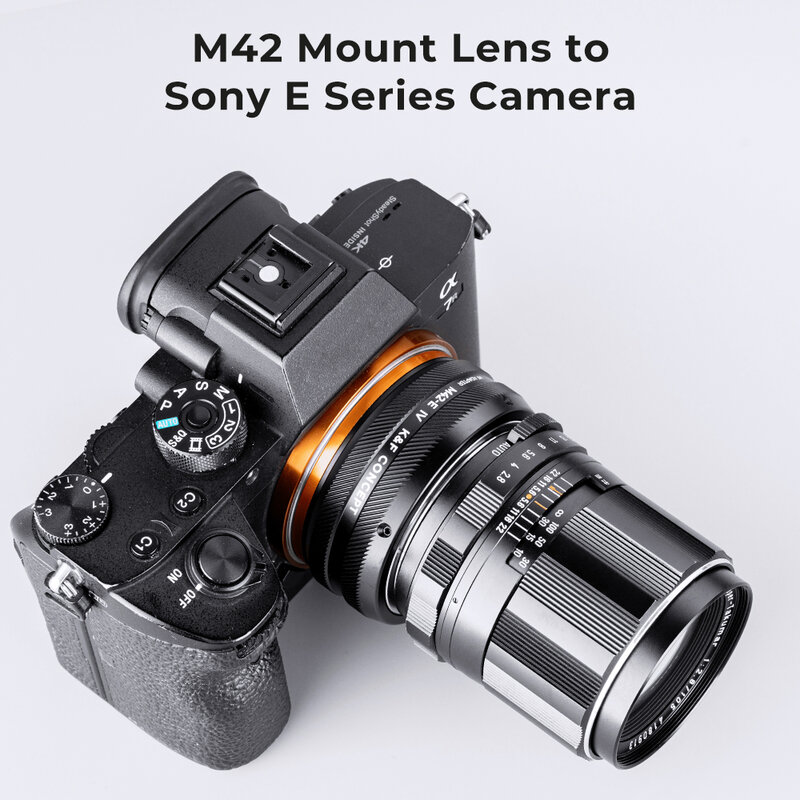 K & f conceito M42-E iv pro m42 montagem lente para sony e fe montagem câmera adaptador anel para sony a6400 a7m3 a7r3 a7m4 a7r4