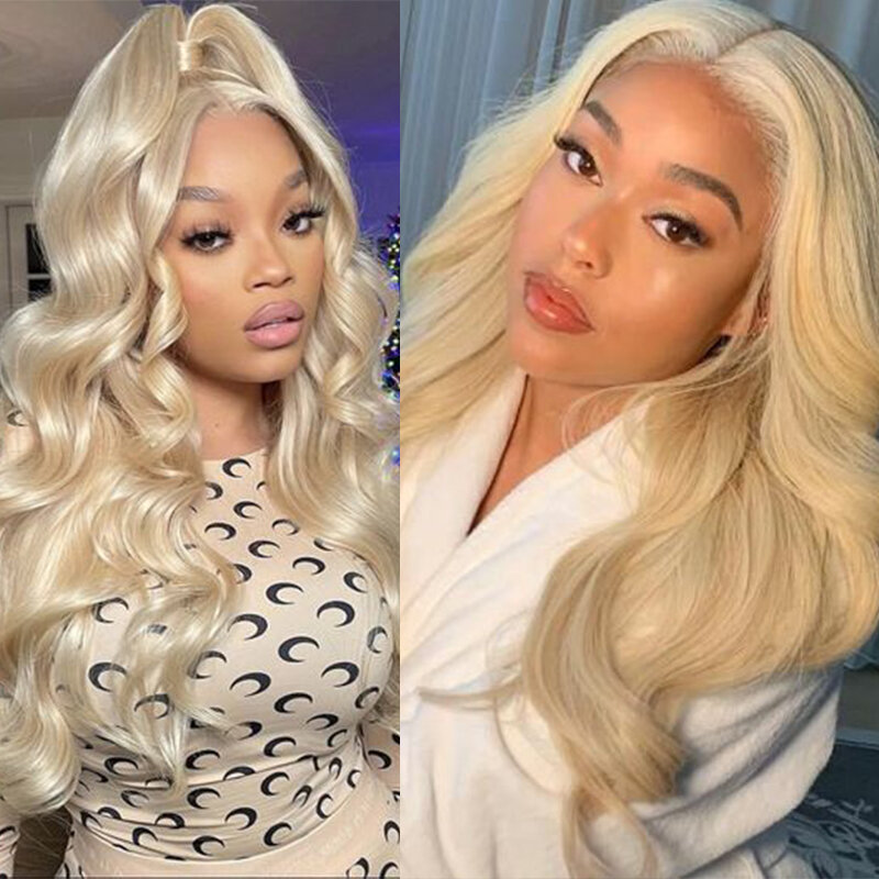 Blonde Lace Front Wig Body Wave Synthetic Lace Natural Wigs for Women Glueless Pre Plucked with Baby Hair T Part Lace Wig