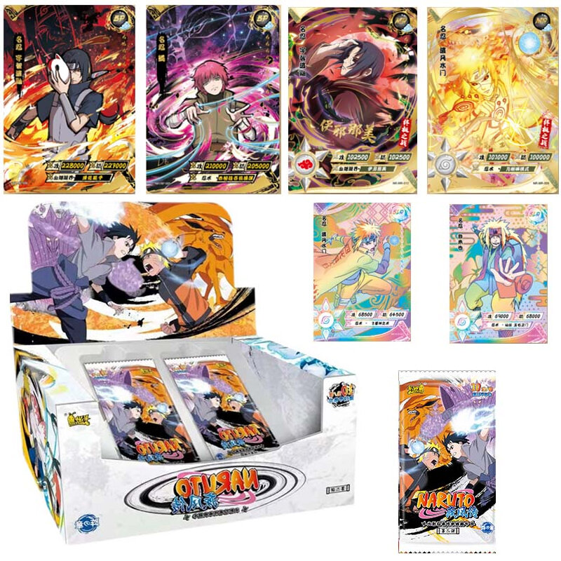 Karty Naruto Uzumaki Uchiha Sasuke Tcg Carte Coleccionado De Cartas 100-180 sztuk karty w pudełku karty do gry dla dzieci prezent