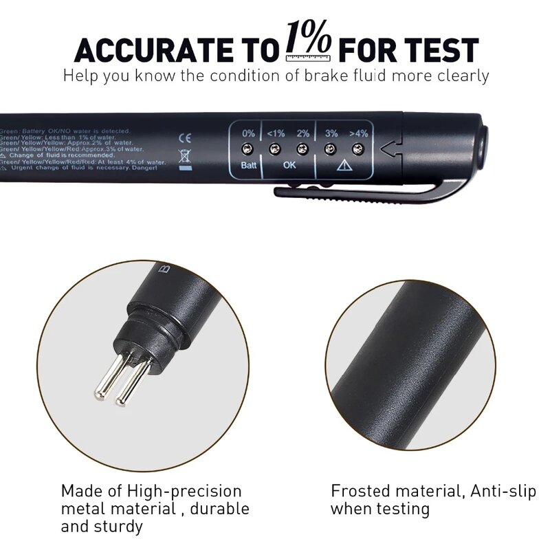 Auto Liquid การทดสอบ Brake Fluid Tester ปากกาสำหรับ DOT3/DOT4ที่ถูกต้องน้ำมันเบรค Test ตรวจสอบคุณภาพรถยนต์ Automotivo อุปกรณ์...
