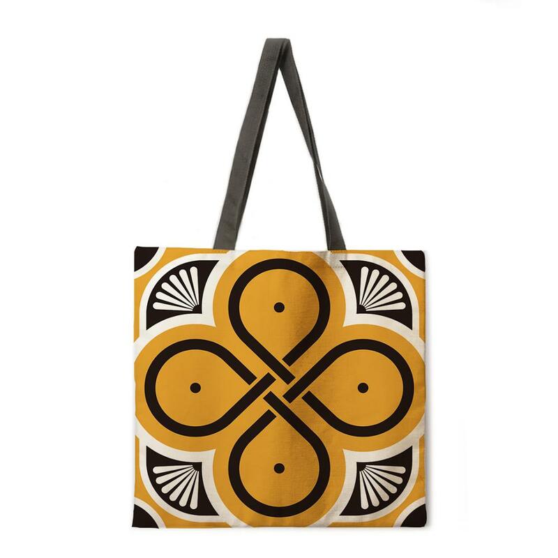 Czarny i żółty wiatrak torba na ramię torba na ramię tkanina lniana na co dzień torba na ramię składana torba na zakupy wielokrotnego użytku torby plażowe