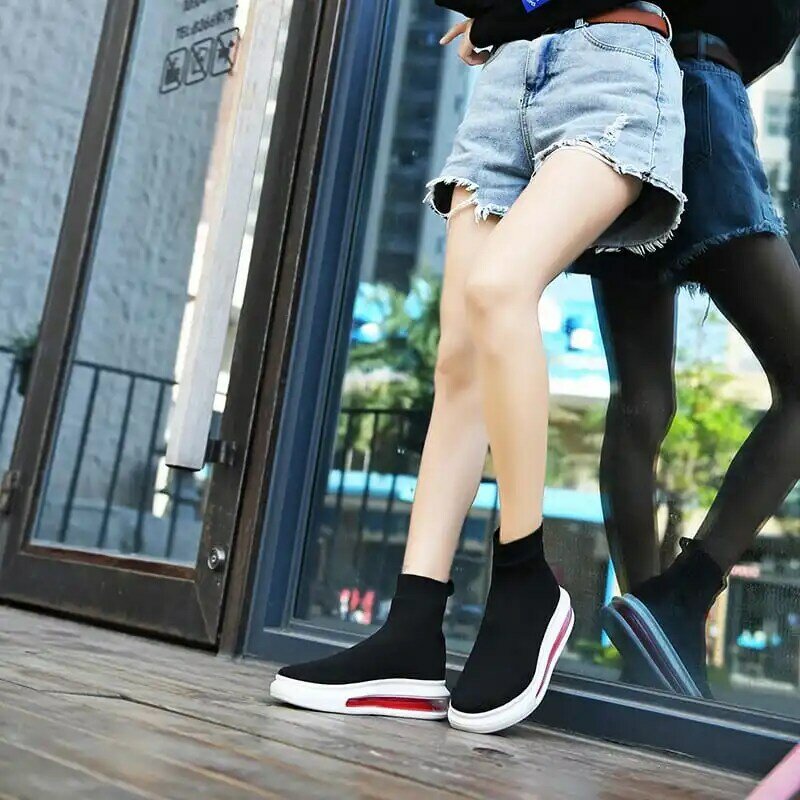 Mwy Mode Vrouwen Sport Sneaker Hoge Top Sokken Schoenen Zapatillas De Mujer Casual Wandelschoenen Luchtkussen Platform Sneakers