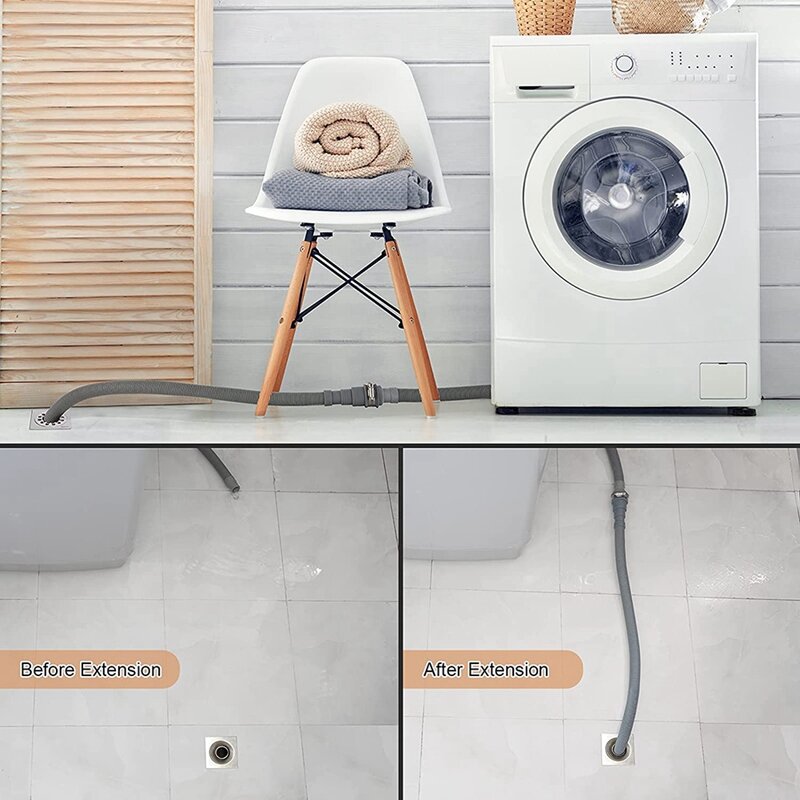 Drain Hose Extension Set Universal Washing Machine Hose 6.5Ft, Include Drain Hoses Hose Clamps