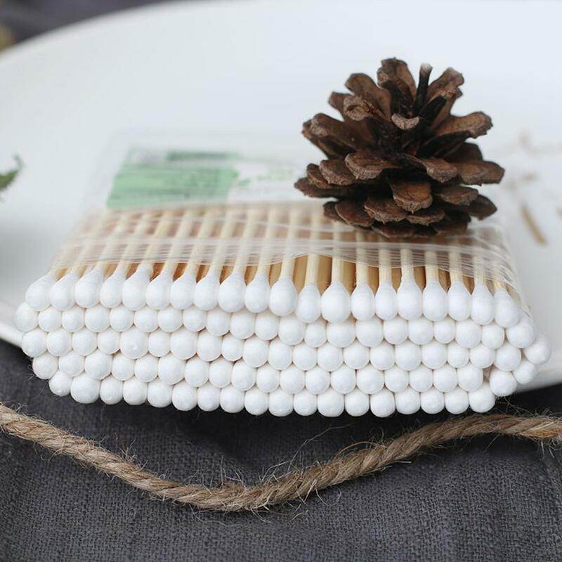 Bastoncillos de algodón ecológicos, 10 piezas, bastoncillos de algodón desechables para limpieza de oídos