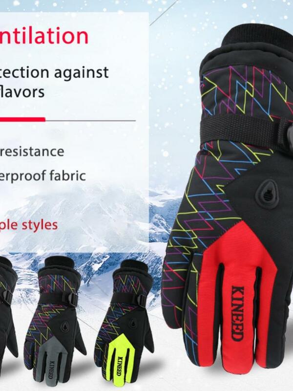 2021 Men And Women Outdoor Cycling Ski Warm Gloves Adjustable Windproof And Waterproof Mountaineering Couple Gloves