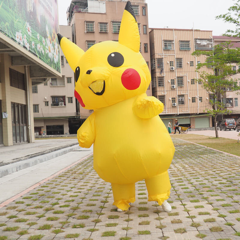 Disfraz inflable amarillo de Pikachu para adultos y niños