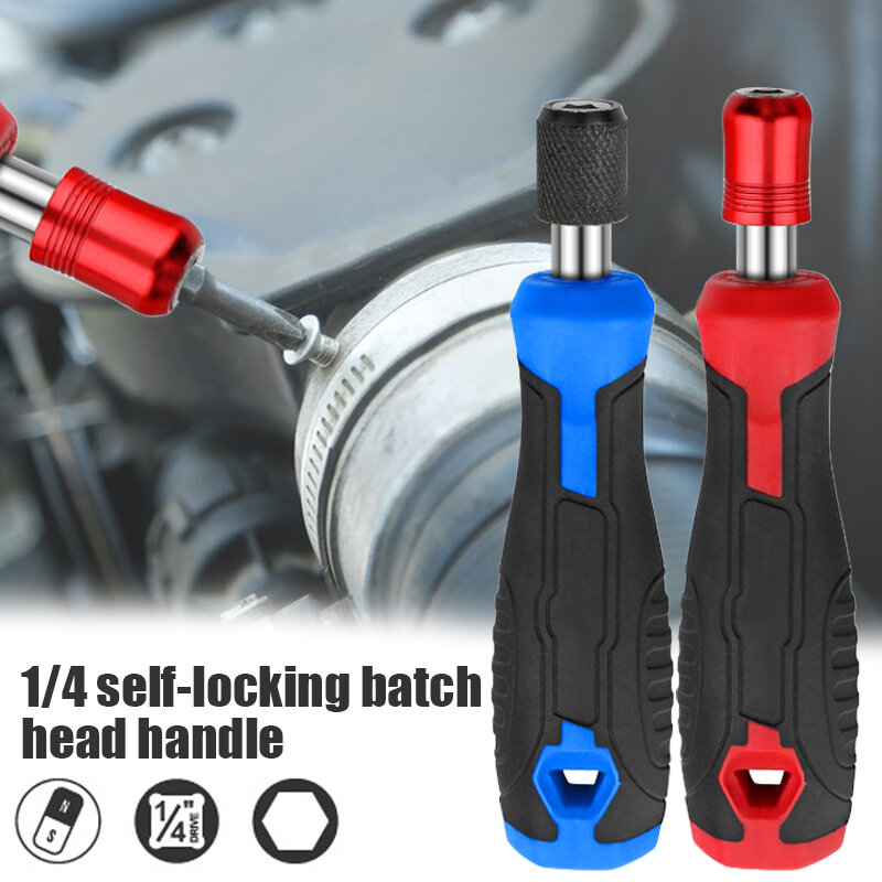 1pc 1/4'' Hex Screwdriver Handle Magnetic Screw Driver Bits Holder Self-Locking Adapter For Screwdriver Bits Socket Wrench Tools