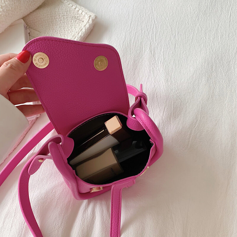 Pink Black Lemon Handbag And Purse Cute Saddle Mini Crossbody Bag For Women Fashion Belt Bag Coin Pouch Ladies Lipstick Pouch