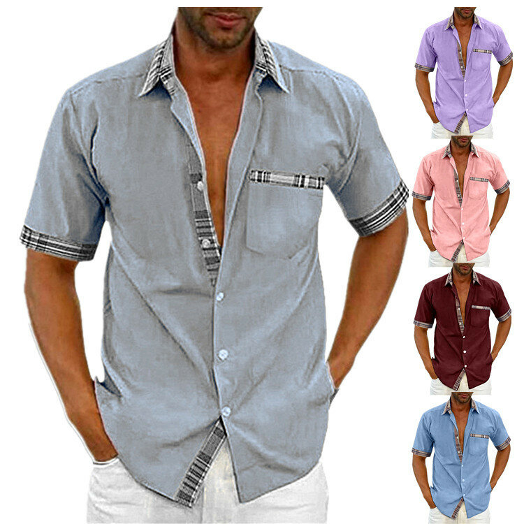 Kemeja Musim Panas untuk Pria Ropa Hombre Chemise Homme Camisas De Hombre Camisa Masculina Blus Kemeja Pakaian Pria Roupas Masculinas