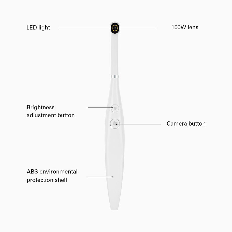 200W Điểm Ảnh 1080P Nha Khoa USB Intraoral Camera 8 Đèn LED Răng Miệng Camera Nội Soi Nha Khoa Video Thời Gian Thực 3 tốc Độ Độ Sáng