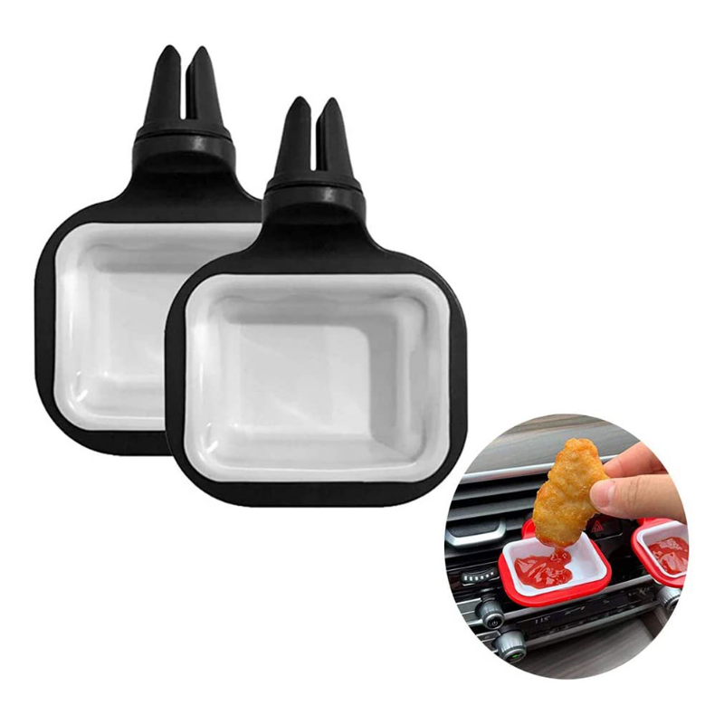 2PCS HOT Portable Universal Sauce Holders Stand Dip Clip Car Ketchup Rack Basket Dipping Sauces Car Interior Car Styling