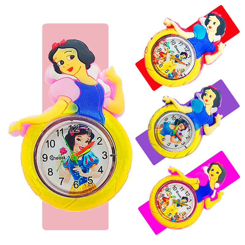 Relógios das princesas para meninas, relógios para mulheres, brinquedo infantil, desenho, anime, slap, quartzo