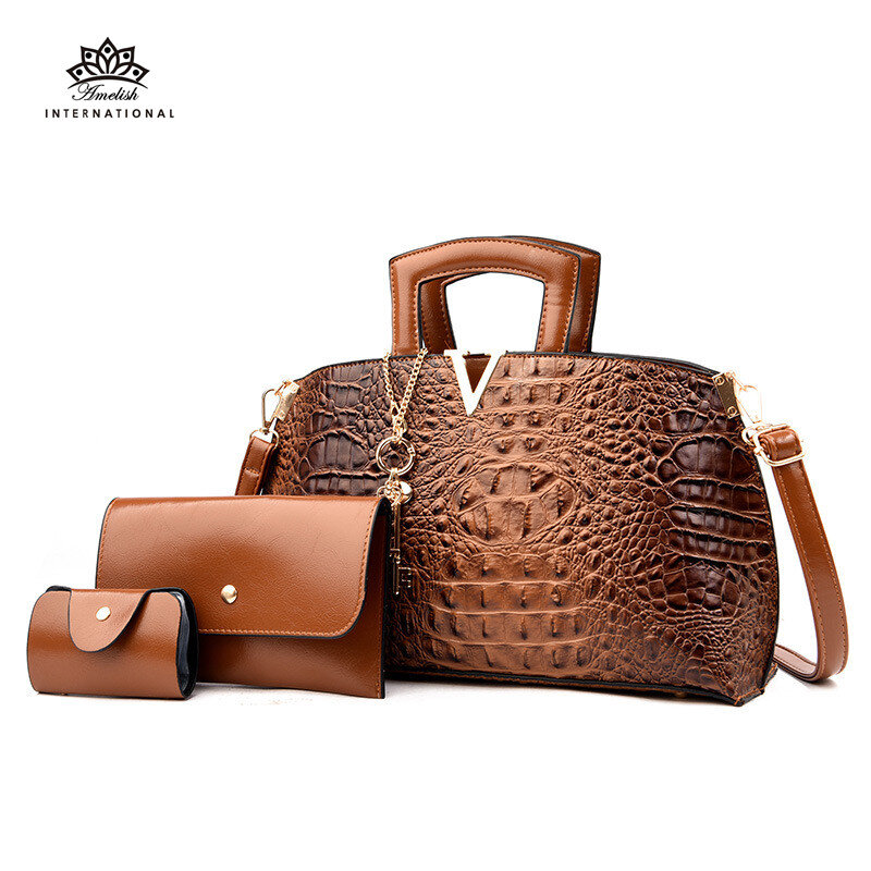 2022 borsa da donna in composito con motivo a coccodrillo borsa da donna in pelle di qualità di Design di lusso borsa a tracolla da donna