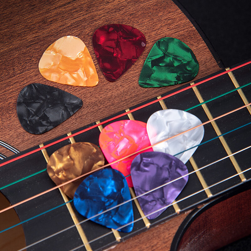 12PCS Guitar Picks Plectrum Celluloid Acoustic Electric Guitar Bass Accessories 0.46mm 26 X 30mm With Specific Pattern