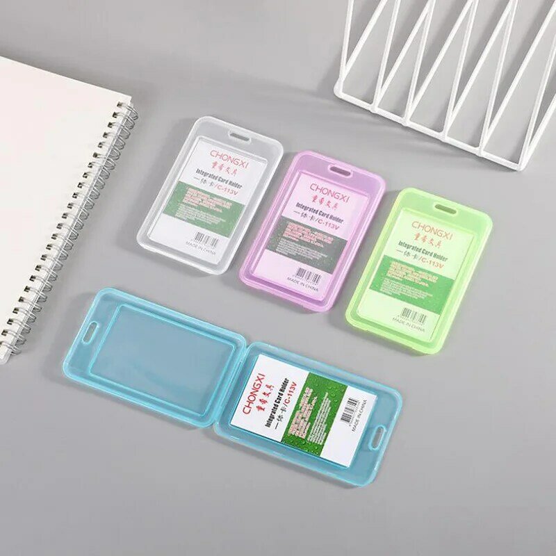 1Pcs Transparent Card Cover Work Name Card Holder Business Badge Holder Case Plastic ID Credit Card Cover Bag Case Pouch