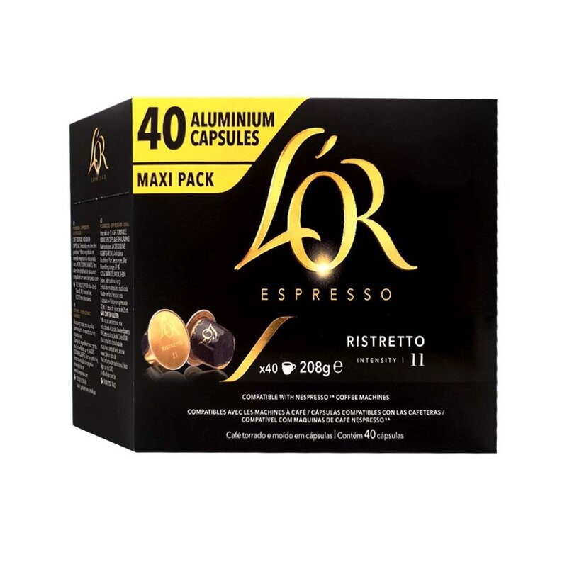 LOr Ristretto L 'or, 40 kompatybilnych kapsułek Nespresso Maxi Pack®4028490
