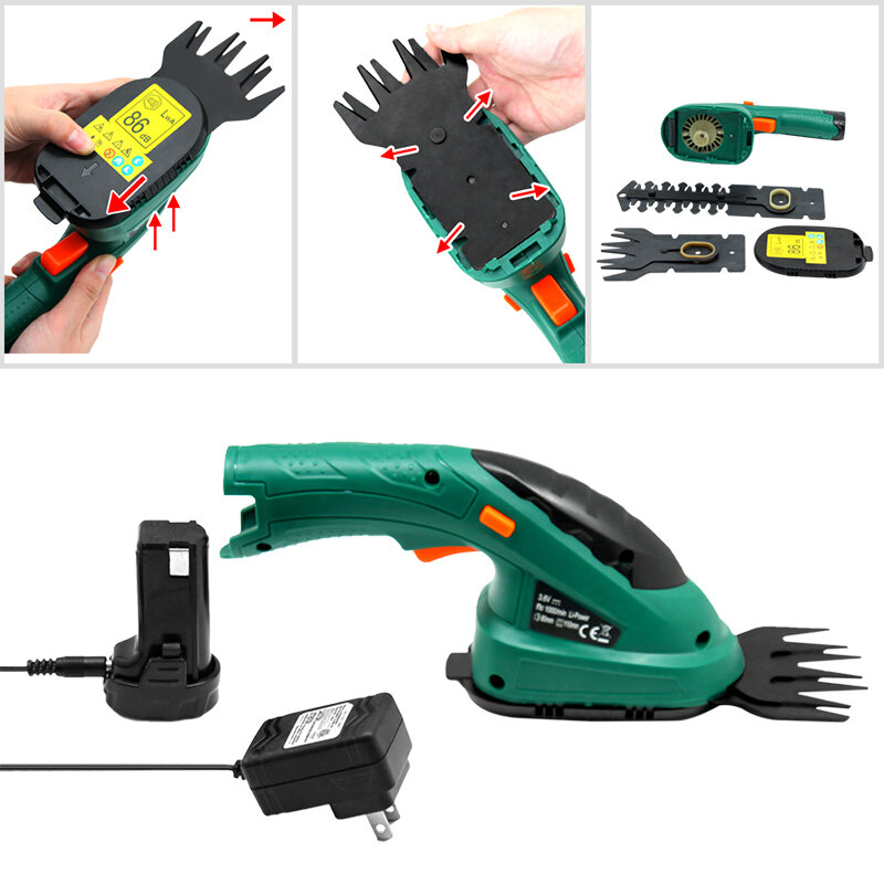 Garden Tools 3.6V Lithium 1500mAh Cordless Grass Trimmer East Hedge Trimmer Pruning Shears Lawn Mower ET1205C