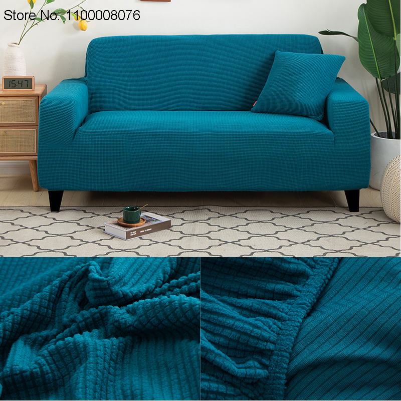 15 Effen Kleur Dikke Sofa Protector Jacquard Solid Gedrukt Sofa Covers Voor Woonkamer Couch Cover Hoekbank Hoes L vorm
