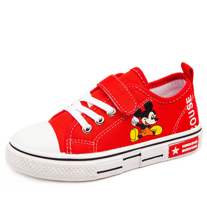 Disney Mickey Minnie Sepatu Bot Anak Bayi Baru Kanvas Fashion Sepatu Sandal Anak-anak Sepatu Kets Balita Anak Laki-laki dan Perempuan Kartun
