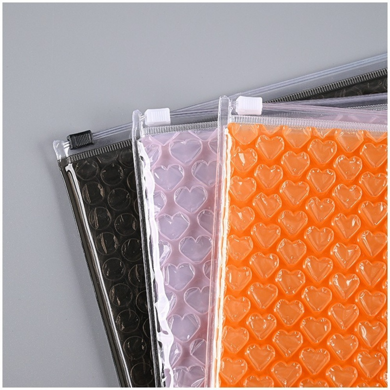 1Pc PVC Bubbleกระเป๋าซิปสีกันน้ำกันกระแทกความดันซองจดหมายกระเป๋าสไลด์Express Ziplockบรรจุภัณฑ์กระเป๋า