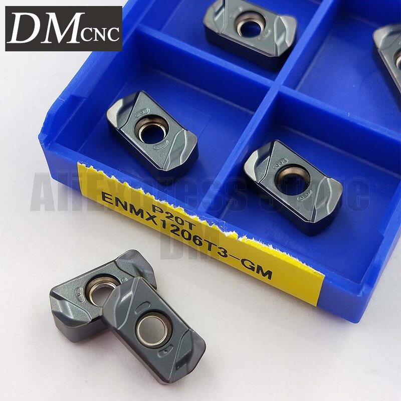 10pcs ENMX1206T3-GM P20T ENMX1206T3 GM P20T ENMX 1206T3 Carbide Milling Inserts Turning Tools Fast Feed Milling Blade LNMU0303ZE