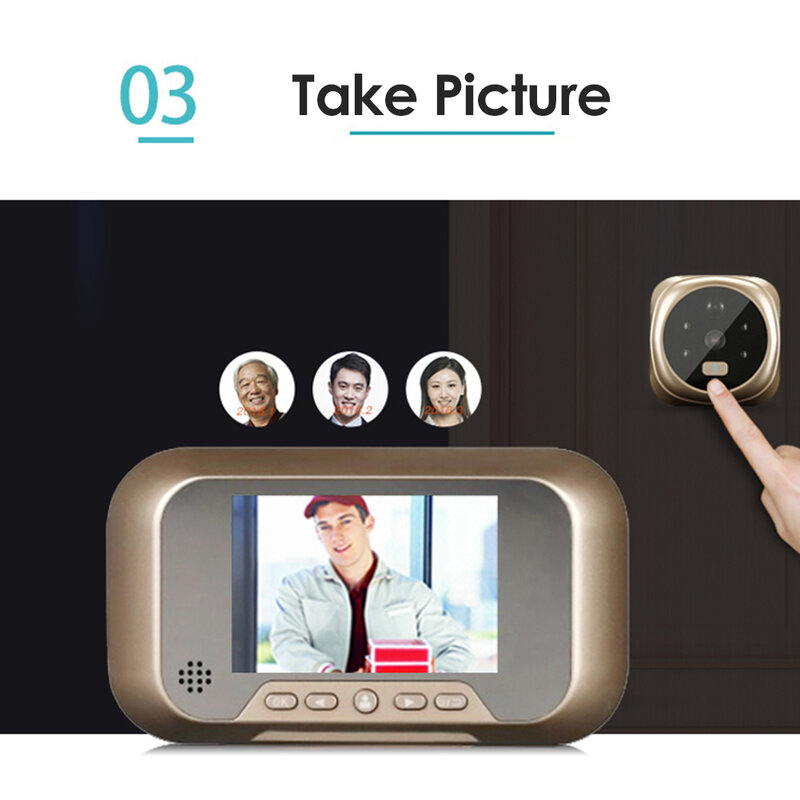 Porta olho mágico visor da câmera peephole de vídeo em casa visualizador de segurança campainha da porta inteligente tela da câmera exibição