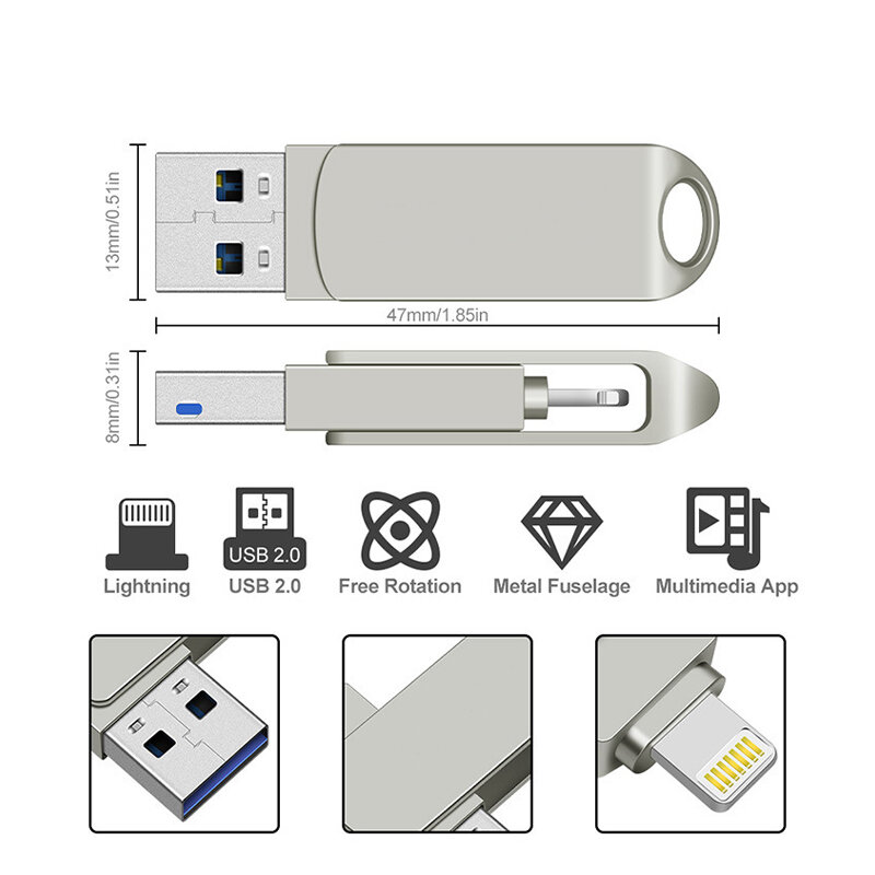 Новый флэш-накопитель USB 3,0, 2 в 1, флэш-накопитель с интерфейсом USB 256 для iPhone, iPad, iPod, ПК, 128 ГБ, ГБ, 64 ГБ, 32 ГБ, USB, карта памяти